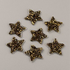 Topazee Fumée Strass correctif étoile, resinrhinestone, accessoires de costumes, couture artisanat décoration, Smoked Topaz, 20~21x20~21x2mm