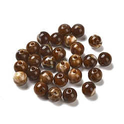 Coconut Brown Imitation Jade Acrylic Beads, Round, Coconut Brown, 8mm, Hole: 1.8mm, about 1886pcs/500g