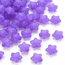 Темно-Фиолетовый Прозрачные акриловые бусины, имитация желе, звезда, темно-фиолетовый, 10x10.5x6 мм, отверстие : 1.6 мм, Около 1690 шт / 500 г