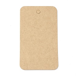 Цвет Древесины 100 шт. пустые подарочные бирки из крафт-бумаги, прямоугольные, деревесиные, 7x4x0.05 см, отверстие : 4 мм