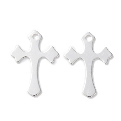 Посеребрённый Латунные подвески, без кадмия и без свинца, крест прелести, 925 серебро покрытием, 16x11x0.3 мм, отверстие : 1.2 мм