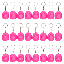 Ярко-Розовый Пластиковые брелки, шляпа, с железными кольцами, ярко-розовый, 110 мм