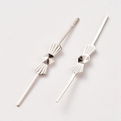 Платина Латуни разъем, для соединения хрустальных восьмиугольников, части хрустальной люстры, платина, 32.5x4x1 мм