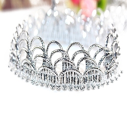 Серебро Полиэфирная лента, орнамент одежды, серебряные, 7/8 дюйм (22 мм), о 20 дворе / пачка