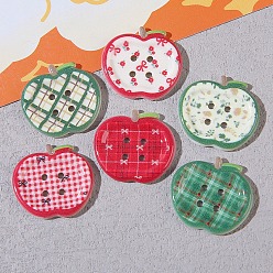 (52) Непрозрачная лаванда 4-кнопки из пластика в форме яблока, подходит для рукоделия и пошива костюмов, разноцветные, 22.5x24.5x3 мм, отверстие : 1.8 мм