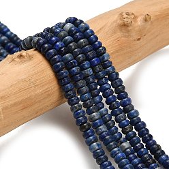 Ляпис-Лазурь Нитки бусины из натурального ляписа-лазури, окрашенные, рондель, 4x1.5 мм, отверстие : 0.7 мм, около 155 шт / нитка, 14.96'' (38 см)