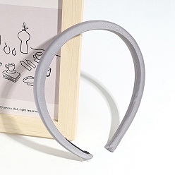 Light Grey Solid Color Cloth Hair Band, Plain Hair Accessories for Girl, Light Grey, 150x130mm