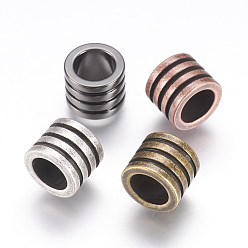 Mixed Color 304 Stainless Steel Beads, Column, Mixed Color, 10x8mm, Hole: 6.5mm