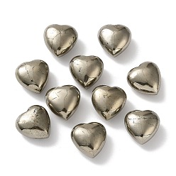 Пирит Натуральные пиритовые сердечные пальмовые камни, Подарок для медитации на баланс энергии Рейки, 20.5x20~20.5x12~13 мм