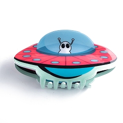 Бледно-бирюзовый Заколки для волос из ПВХ в форме космического корабля, аксессуары для волос для женщин и девочек, бледные бирюзовая, 50x95x39 мм