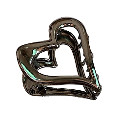 Черный Заколки для волос из сплава в форме полого сердца, для женщин девушек, чёрные, 60 мм