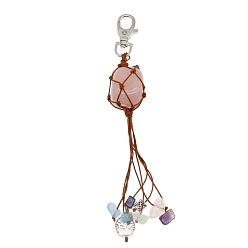 Розовый Кварц Украшения из натурального розового кварца, с металлической застежкой и смешанной крошкой из драгоценных камней, 120x30 мм