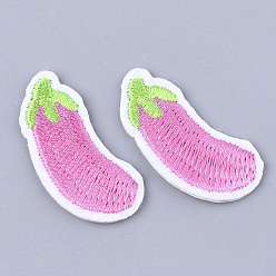 Hot Pink Computerized Embroidery Cloth Iron On Patches, Costume Accessories, Appliques, Eggplant, Hot Pink, 38x18x1.5mm