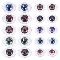 Mixed Color 20Pcs 10 Styles Plastic Doll Craft Eye, for DIY Sewing Craft Dolls Stuffed Toys, Oval, Mixed Color, 2pcs/style