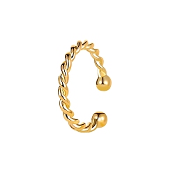 Light Gold Регулируемые серьги-манжеты из сплава, скручивание в форме буквы С, золотой свет, 13.5x1.5 мм