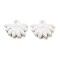 Белый Непрозрачные акриловые подвески, лист прелести, белые, 18.5x24x4.5 мм, отверстие : 3.5 мм, о 520 шт / 500 г.