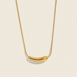 Золотой Минималистичные 304 подвески в виде бобов из нержавеющей стали с круглыми цепочками-змейками для женщин, золотые, 14.96 дюйм (38 см)