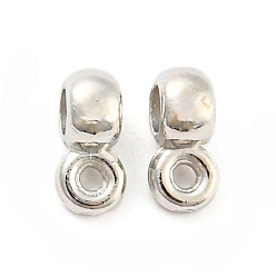 Платина Поручни из пластиковой трубы ccb, петля под залог, рондель, платина, 7x3.5x4 мм, отверстие : 1 мм, внутренний диаметр: 2 мм