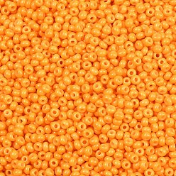 Оранжевый 12/0 круглый стеклянный бисер класса А, спекающийся лак, оранжевые, 12/0, 2x1.5 мм, отверстие : 0.7 мм, около 30000 шт / упаковка