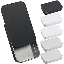 (52) Непрозрачная лаванда 6 шт. жестяные коробки для хранения безделушек с раздвижной крышкой, прямоугольные, разноцветные, 8.2x5x0.155 см, 3 цвет