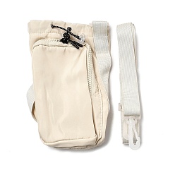 Бежевый Тканевая сумка через плечо для бутылки с водой с регулируемым ремешком, бежевые, 570~880 мм