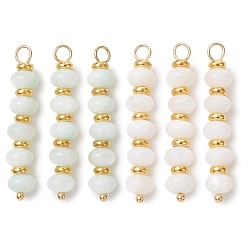 (52) Непрозрачная лаванда 2 шт. 2 подвески из натуральных пресноводных ракушек, окрашенные в цвета, Круглые подвески из бисера с латунными бусинами и 304 петлями из нержавеющей стали, золотые, разноцветные, 33.5x6 мм, отверстие : 2.5 мм, 1 шт / цвет