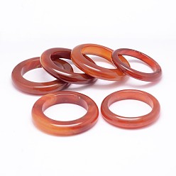 Coral Natural Agate Big Pendants, Dyed, Ring, Coral, 46~55x4~9mm, Hole: 36~44mm