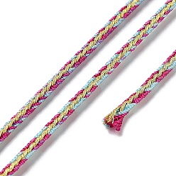 Средний Фиолетово-красный 14м двухцветный полиэстеровый плетеный шнур, круглые, средне фиолетовый красный, 2.5 мм, около 15.31 ярдов (14 м) / рулон