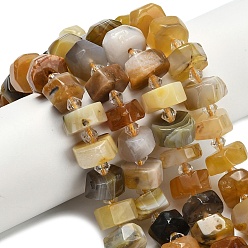 (946FM) Цитрин матовый с зеленой подкладкой Природные Ботсвана агат бисер нитей, самородки, граненые, с пластиковой бисера, 14~16x14~16x7~9 мм, отверстие : 1.4~1.8 мм, около 28~31 шт / нитка, 15.04~15.24 дюйм (38.2~38.7 см)