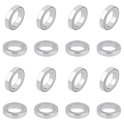Stainless Steel Color 30Pcs 304 Stainless Steel Beads, Ring, Stainless Steel Color, 10x2mm, Hole: 6.5mm