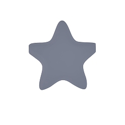 Серый Звезды силиконовые бусины, серые, 35x35 мм