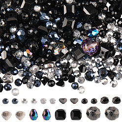 (52) Непрозрачная лаванда Нити стеклянных бусин смешанных стилей, граненые, разнообразные, разноцветные, 4~10x4~10x3~9.5 мм, отверстие : 0.4~1.4 мм