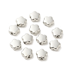 Платина CCB пластиковые шарики, цветок, платина, 9x9.5x4 мм, отверстие : 1.5 мм, Около 2083 шт / 500 г