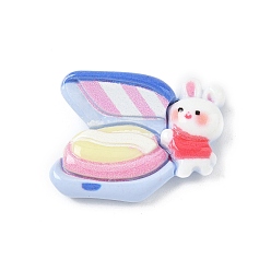 (52) Непрозрачная лаванда Симпатичные кабошоны из непрозрачной смолы, Воздушная подушка с кроликом, разноцветные, 21.5x28x8 мм