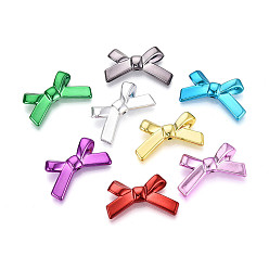 (52) Непрозрачная лаванда Непрозрачные акриловые бусины с УФ-покрытием, бантом, разноцветные, 20x34x6 мм, отверстие : 2 мм