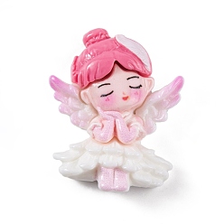 Pink Непрозрачная смола декодирует кабошоны, ангел, розовые, 34.5x28x8 мм