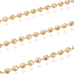 Настоящее золото 18K Латунные шаровые цепи, граненые, с катушкой, долговечный, несварные, реальный 18 k позолоченный, 4 мм, около 16.4 футов (5 м) / рулон