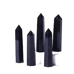 Камень с Пылевым Золотом Башня из синтетических золотокаменных палочек для украшения дома, Декоры для медитации и терапии Рейки чакры, шестиугольная призма, 50~60 мм