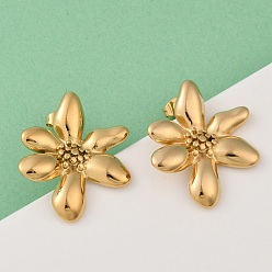 Золотой 304 из нержавеющей стали серьги, цветок, золотые, 30x25 мм