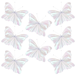 White Gauze & Iron Butterfly Decoration for Wedding, Quinceanera, Birthdays and Baby Show, White, 390x270x14.5mm