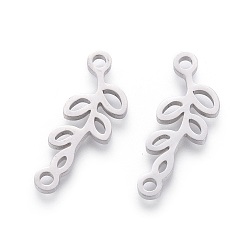 Нержавеющая Сталь Цвет Не тускнеет 201 звенья из нержавеющей стали, ручная полировка, лист, цвет нержавеющей стали, 20x8x1.5 мм, отверстие : 1.6 мм