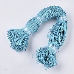 Светло-Голубой Экологически чистый вощеный хлопковый шнур, 100 нить хлопчатобумажная%, для макраме, изготовление ювелирных изделий из бисера, Небесно-голубой, 1 мм, около 382.76 ярдов (350 м) / пачка
