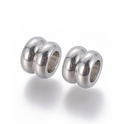 Нержавеющая Сталь Цвет Устойчивы к потускнению 202 бусины из нержавеющей стали, колонка, цвет нержавеющей стали, 9.5x7 мм, отверстие : 5.5 мм
