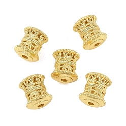 Настоящее золото 18K Латунные бусины, колонка, реальный 18 k позолоченный, 8x7 мм, отверстие : 1.6 мм