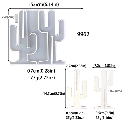 Cactus Food Grade DIY Display Silicone Molds, Resin Casting Molds, White, Cactus, 156x151x7mm