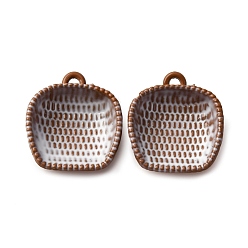 Сиена Подвески из сплава краски для выпечки, корзина, цвет охры, 15x13x4 мм, отверстие : 1.2 мм