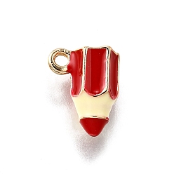 Pencil Талисман из сплава, с эмалью, золотые, карандаш, 11.5x9x5.5 мм, отверстие : 1.4 мм