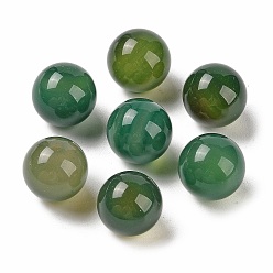 Зеленый агат Натуральный зеленый оникс из агата, сферические бусины без отверстий, круглые, окрашенная и подогревом, 16 мм