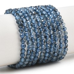Aquamarine Natural Devil Blue Aquamarine Beads Strands, Faceted, Round, 3~3.5mm, Hole: 0.7mm, about 120pcs/strand, 15.35''(39cm)