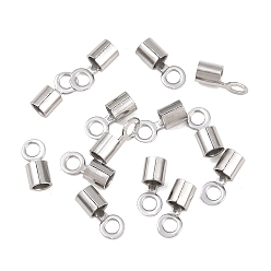Нержавеющая Сталь Цвет 304 из нержавеющей стали раз за обжима концы шнура, заглушки для шнуров колонн, зажимы, трубки для изготовления ювелирных изделий, цвет нержавеющей стали, 6.8x2.8 мм, отверстие : 1.7 мм, внутренний диаметр: 2 мм